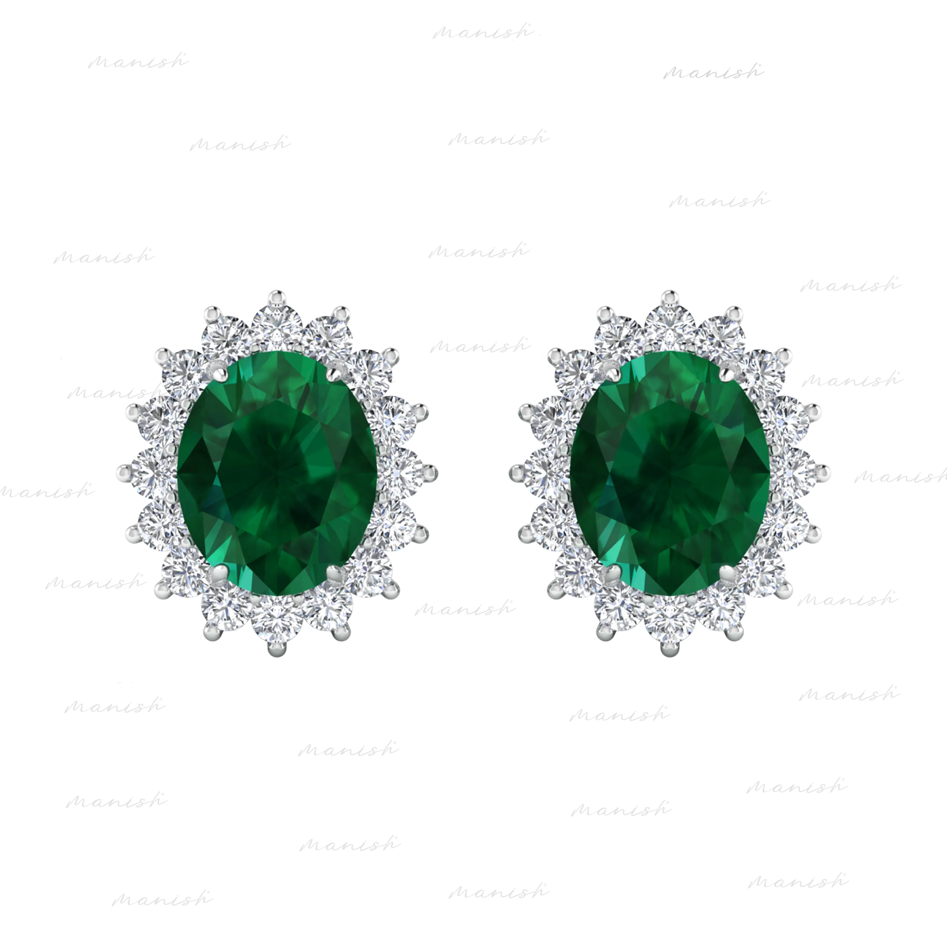 Enzo Diamond and Emerald Earrings